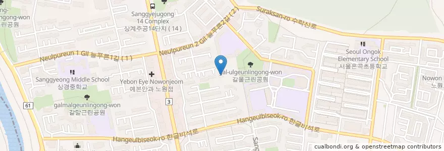 Mapa de ubicacion de 12단지관리소 en Coreia Do Sul, Seul, 노원구, 상계9동.