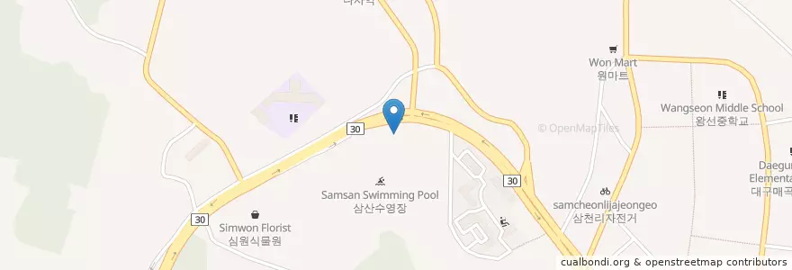 Mapa de ubicacion de 다사치안센터 en Corea Del Sud, Daegu, 달성군, 다사읍.