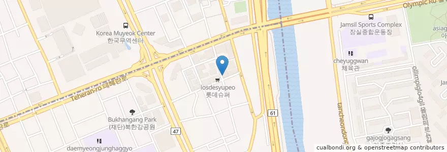 Mapa de ubicacion de 남산옥 en Südkorea, Seoul, 강남구, 대치동, 대치2동.