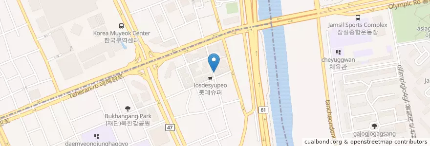 Mapa de ubicacion de 희래등 en كوريا الجنوبية, سول, 강남구, 대치동, 대치2동.