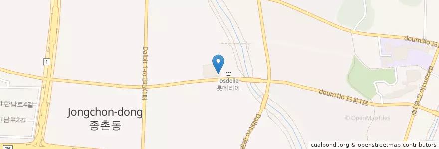 Mapa de ubicacion de 롯데리아 en كوريا الجنوبية, 세종, 종촌동.