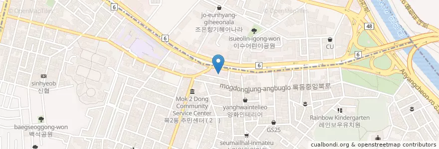 Mapa de ubicacion de KB국민은행 en کره جنوبی, سئول, 목2동.