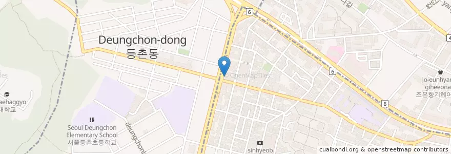 Mapa de ubicacion de SC은행 en Güney Kore, Seul, 강서구, 등촌2동.