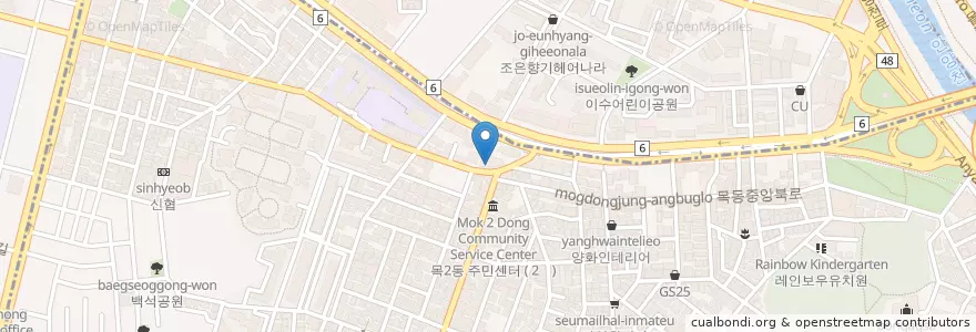 Mapa de ubicacion de 강서농협 en Corea Del Sud, Seul, 목2동.