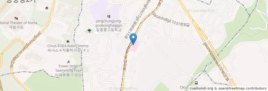 Mapa de ubicacion de 서울송도병원 en کره جنوبی, سئول, 중구, 약수동.