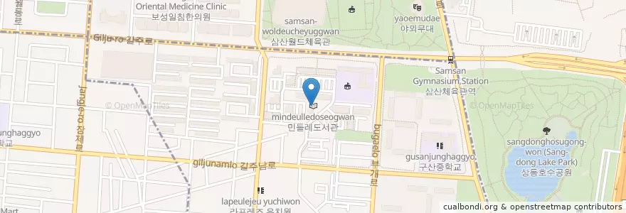 Mapa de ubicacion de 민들레도서관 en Südkorea, Incheon, Bupyeong-Gu, Bugae-Dong.
