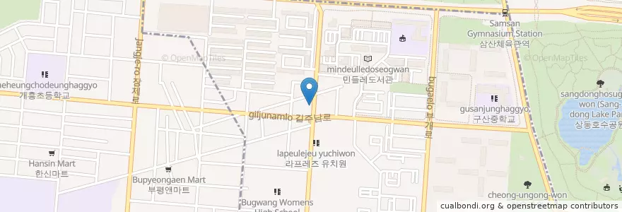Mapa de ubicacion de 뽕뜨락 피자 en Coreia Do Sul, 인천, 부평구, 부개동.