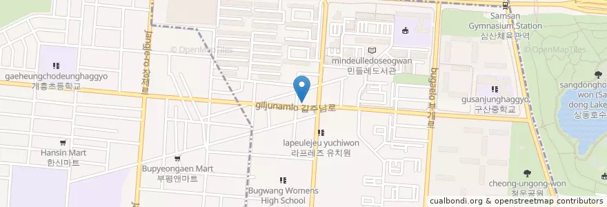 Mapa de ubicacion de 보드람치킨 en Corea Del Sud, 인천, 부평구, 부개동.