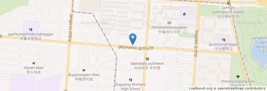 Mapa de ubicacion de 열라왕짬뽕 en Güney Kore, 인천, 부평구, 부개동.