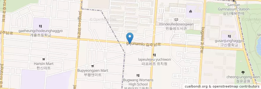 Mapa de ubicacion de 산맥 부개점 en 대한민국, 인천, 부평구, 부개동.