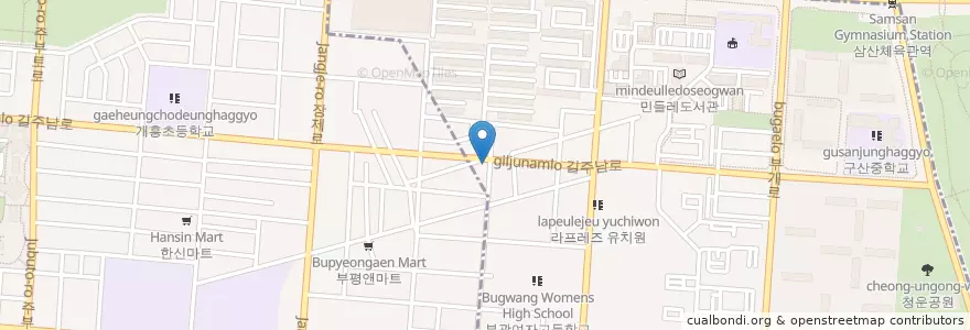 Mapa de ubicacion de 짬장정육상회 부개동점 en South Korea, Incheon, Bupyeong-Gu, Bugae-Dong.