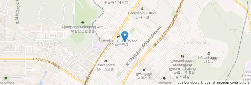 Mapa de ubicacion de 공용주차장 en Korea Selatan, 서울, 강서구, 화곡6동.