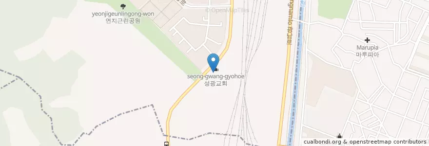 Mapa de ubicacion de 성광교회 en Corée Du Sud, Séoul, 구로구, 광명시, 오류2동.