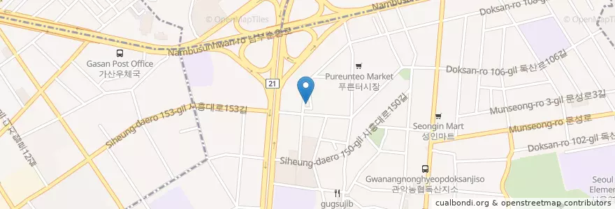 Mapa de ubicacion de 개경목장 en Güney Kore, Seul, 금천구.