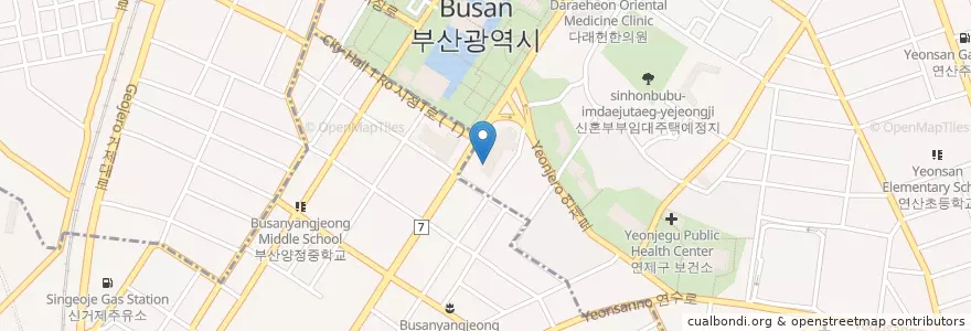 Mapa de ubicacion de IBK 기업은행 en 대한민국, 부산, 연제구.