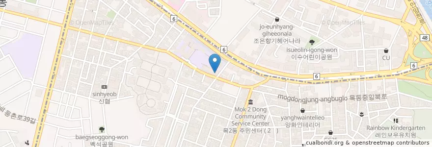 Mapa de ubicacion de 나사렛기념관 en Korea Selatan, 서울, 양천구, 목2동.