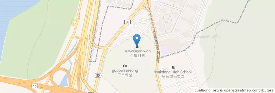 Mapa de ubicacion de 수월선원 en 韩国/南韓, 釜山, 北區, 덕천동.
