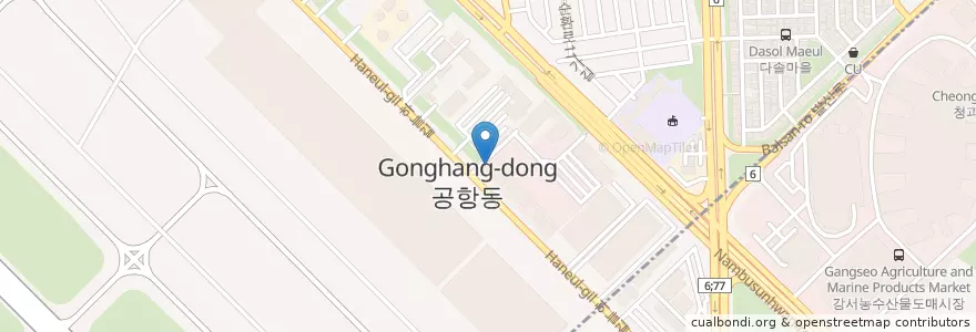 Mapa de ubicacion de 미소야 en 大韓民国, ソウル, 江西区, 空港洞.