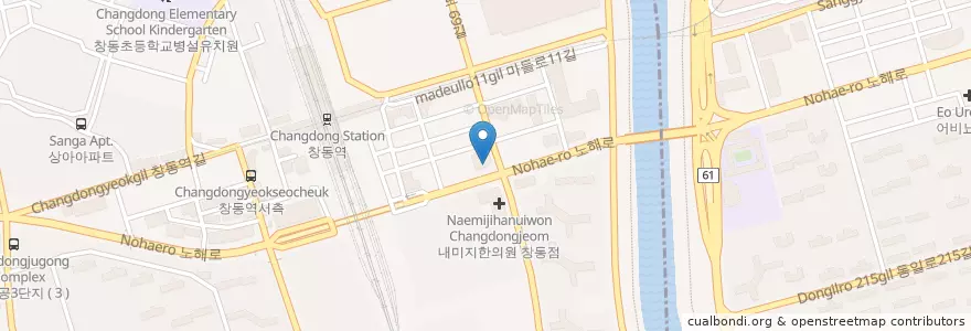 Mapa de ubicacion de KEB 국민은행 창동지점 en 대한민국, 서울, 도봉구, 창4동.