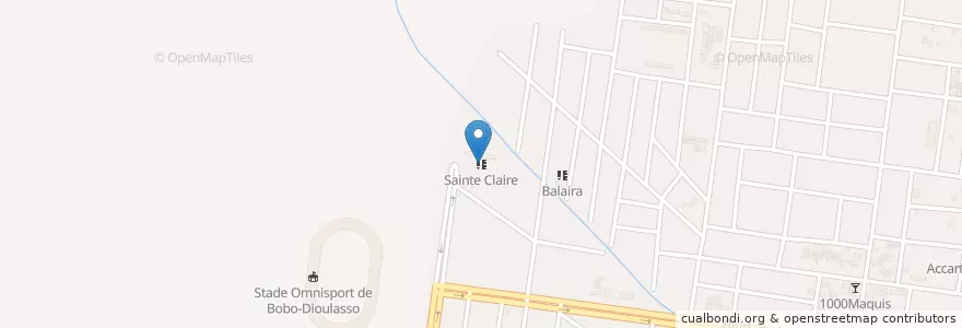 Mapa de ubicacion de Sainte Claire en Burquina Faso, Hauts-Bassins, Houet.