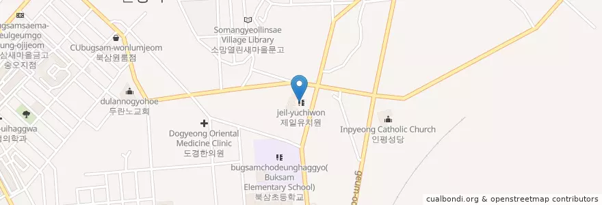 Mapa de ubicacion de 제일유치원 en 대한민국, 경상북도, 칠곡군.