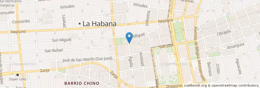 Mapa de ubicacion de El toldito en Cuba, La Habana, Centro Habana.