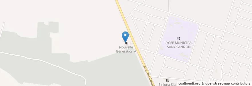 Mapa de ubicacion de Ecole Nouvelle Generation A en بوركينا فاسو, ارتفاع أحواض, Houet.