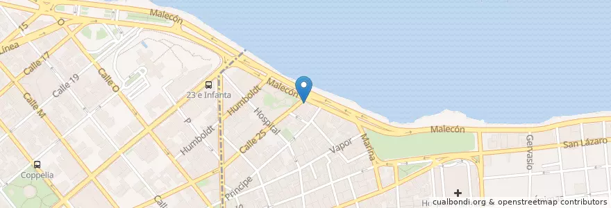 Mapa de ubicacion de Gente bar restaurante en Cuba, Havana, Centro Habana.