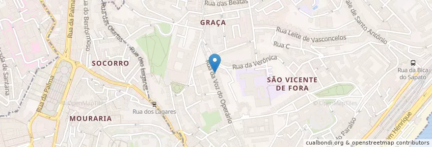 Mapa de ubicacion de Damas en پرتغال, Área Metropolitana De Lisboa, Lisboa, Grande Lisboa, لیسبون, São Vicente.