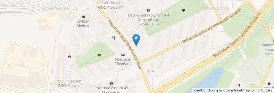 Mapa de ubicacion de Garden lounge en Russie, District Fédéral Central, Moscou, Западный Административный Округ, Район Солнцево.