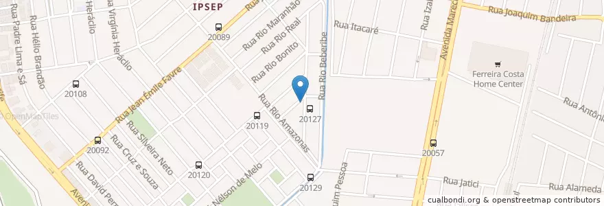 Mapa de ubicacion de IABV IPSEP en 巴西, 东北部, 伯南布哥, Região Geográgica Imediata Do Recife, Região Geográfica Intermediária Do Recife, Região Metropolitana Do Recife, 累西腓.