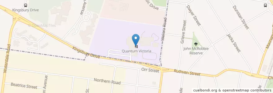 Mapa de ubicacion de Quantum Victoria en Australie, Victoria, City Of Banyule.