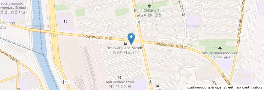 Mapa de ubicacion de 씨티은행 en Coreia Do Sul, Seul, 노원구, 상계10동.