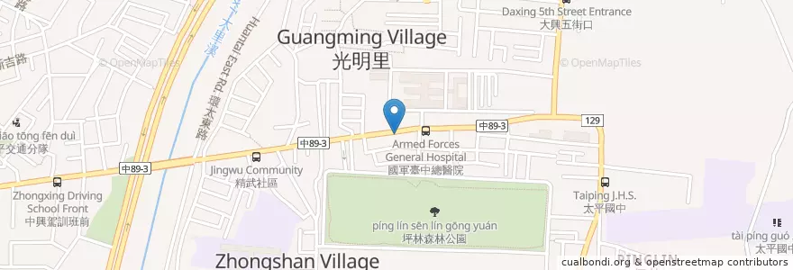 Mapa de ubicacion de 來來牛肉麵 蒸餃 en 타이완, 타이중 시, 타이핑구.