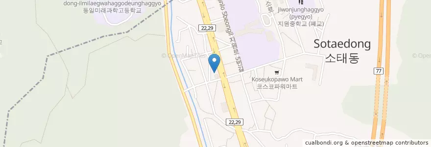 Mapa de ubicacion de 화평의복음교회 en Corée Du Sud, Jeolla Du Sud, Gwangju, 동구.