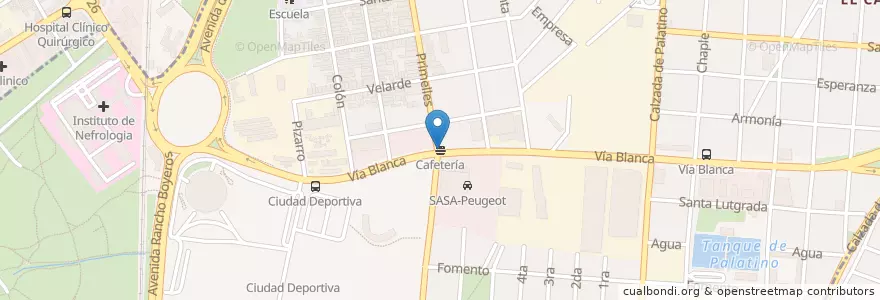 Mapa de ubicacion de Cafetería en 쿠바, La Habana, Cerro.