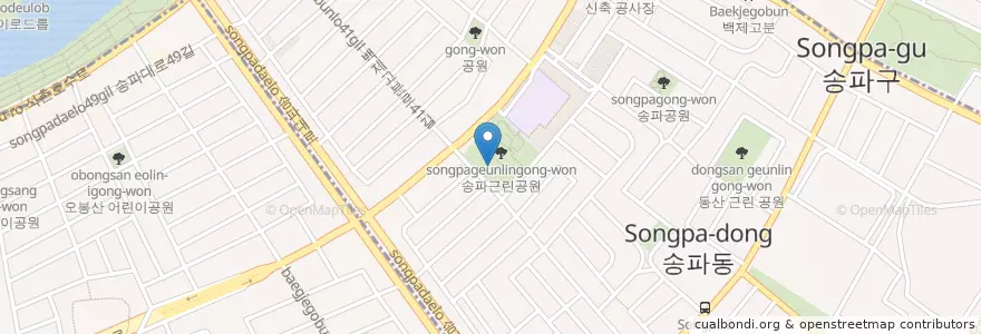 Mapa de ubicacion de 송파여성문화회관 en Corea Del Sur, Seúl, 송파구, 송파1동.