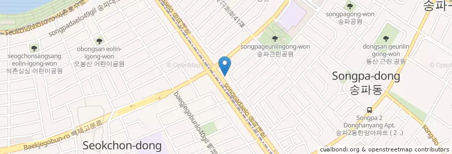 Mapa de ubicacion de IBK기업은행 en South Korea, Seoul, Songpa-Gu, Songpa 1(Il)-Dong.