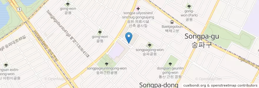 Mapa de ubicacion de 아이조아 어린이집 en Korea Selatan, 서울, 송파구, 송파1동.