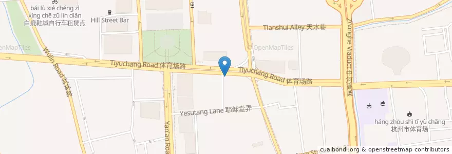Mapa de ubicacion de 避风塘 en 中国, 浙江省, 杭州市, 下城区.