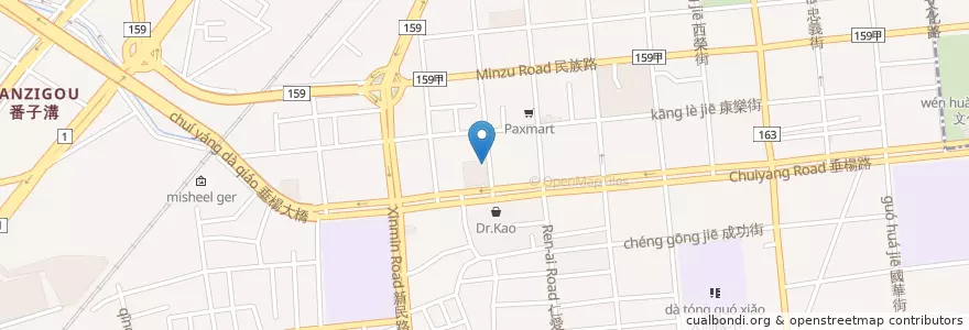 Mapa de ubicacion de 新光三越汽車停車場 en تايوان, مقاطعة تايوان, شيا يي, مقاطعة شياي, 西區.