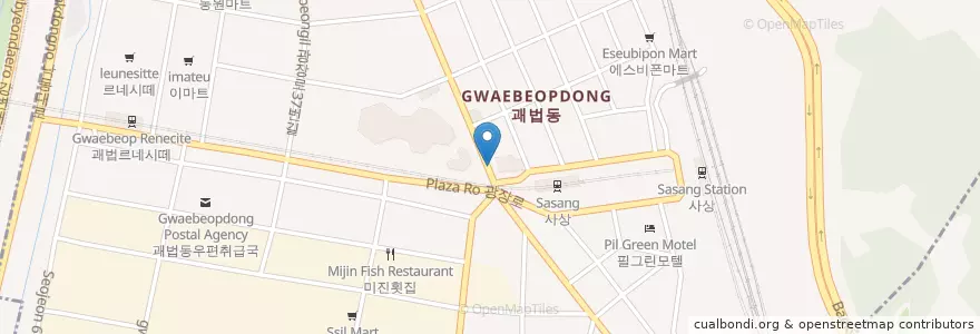 Mapa de ubicacion de 국민은행 en 대한민국, 부산, 사상구, 괘법동.