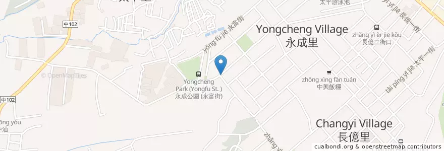 Mapa de ubicacion de 正好佳現炒 en Tayvan, Taichung, 太平區.