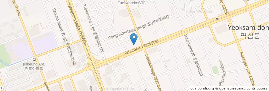 Mapa de ubicacion de KB아트홀(강남) en 대한민국, 서울, 강남구, 서초구, 역삼동, 역삼1동.