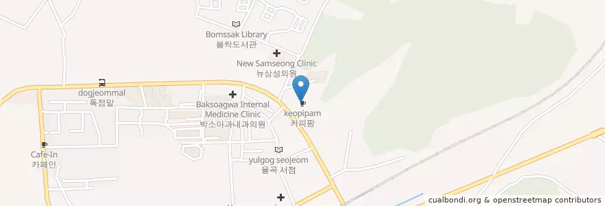 Mapa de ubicacion de 커피팜 en South Korea, Gyeonggi-Do, Paju-Si, Geumchon 1(Il)-Dong.