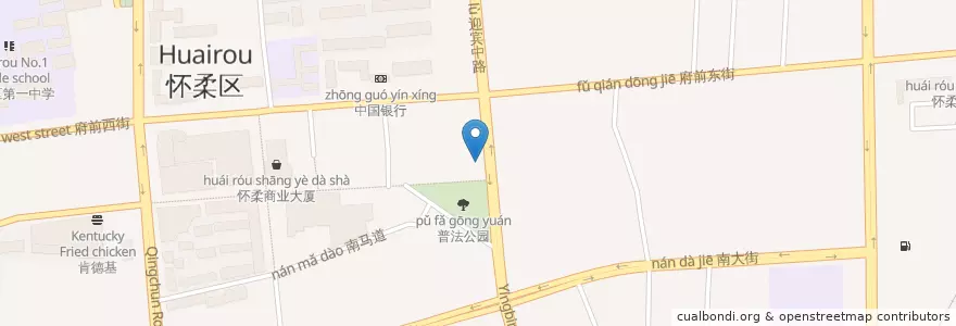 Mapa de ubicacion de 东方面道 en China, Pequim, Hebei, 怀柔区 / Huairou.