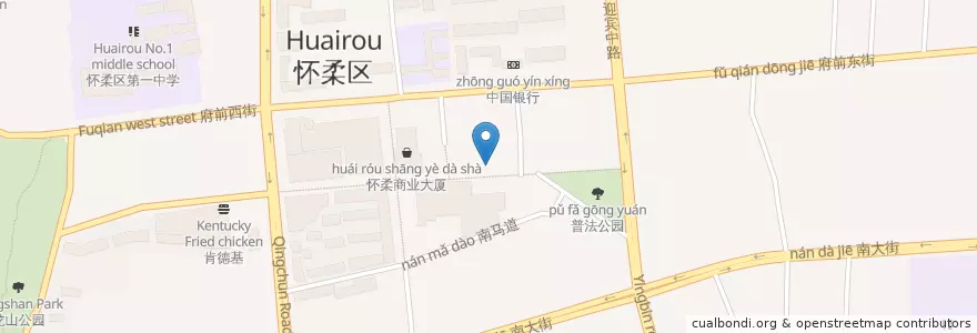 Mapa de ubicacion de 龙先生牛肉面 en الصين, بكين, خبي, 怀柔区 / Huairou.