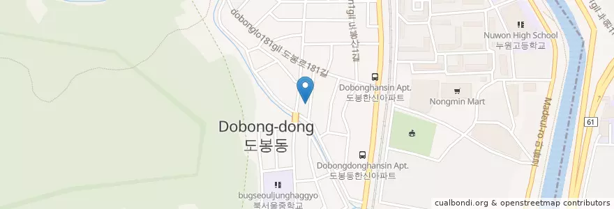 Mapa de ubicacion de 도봉감리교회 en Südkorea, Seoul, 도봉구.