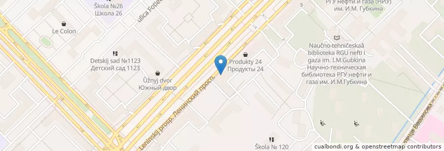 Mapa de ubicacion de ВТБ en Rússia, Distrito Federal Central, Москва, Юго-Западный Административный Округ, Гагаринский Район.