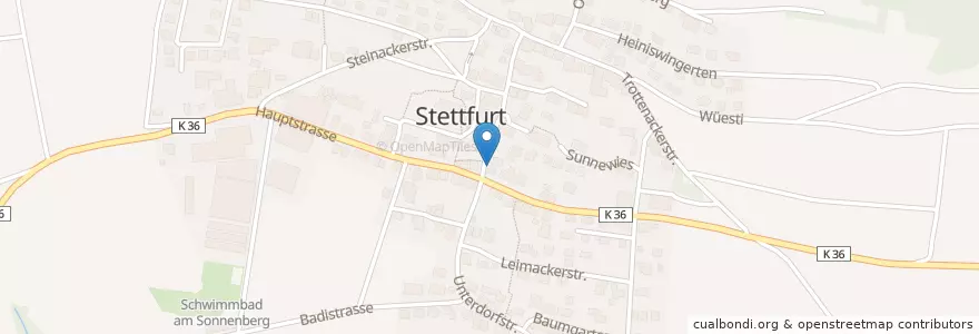 Mapa de ubicacion de Gemeindehaus en سويسرا, Thurgau, Bezirk Frauenfeld, Stettfurt.
